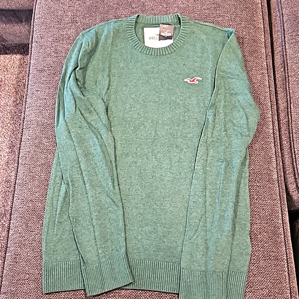Hollister Green Sweater Mens small